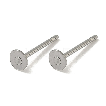 Non-Tarnish 316 Surgical Stainless Steel Flat Round Blank Peg Stud Earring Settings X-STAS-R073-06G-1