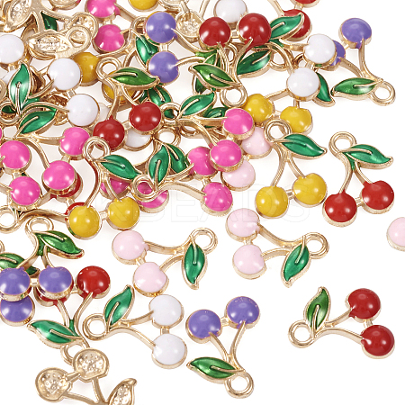 60Pcs 6 Colors Alloy Enamel Charms FIND-TA0002-31-1