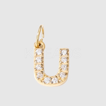 Stainless Steel Cubic Zirconia Pendants with Jump Rings FIND-PW0024-08U-1