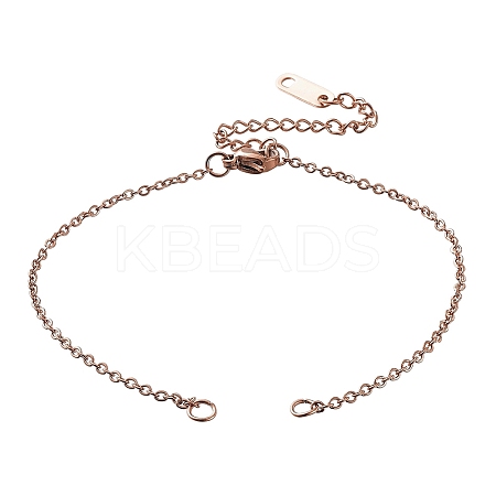 304 Stianless Steel Cable Chain Bracelet Making STAS-CJ0001-135RG-1