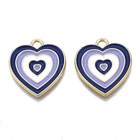 Rack Plating Light Gold Alloy Enamel Pendants ENAM-Q444-014G-RS-1