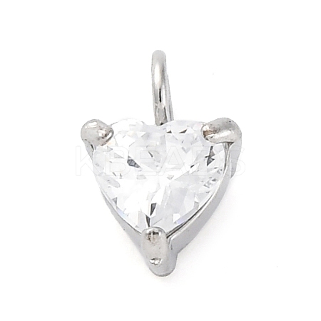304 Stainless Steel Micro Pave Cubic Zirconia Pendants STAS-U042-02A-P-1