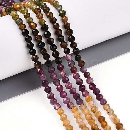 Gradient Color Natural Multicolor Tourmaline Beads Strands G-T141-68A-1