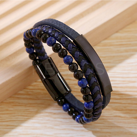 PU Leather Braided Cord Bracelets PW-WGF341D-09-1