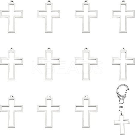 12Pcs 304 Stainless Steel Open Back Bezel Pendants STAS-CA0001-66-1