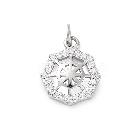 925 Sterling Silver Micro Pave Clear Cubic Zirconia Charms STER-S010-03D-P-1
