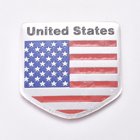 Aluminium Alloy United States American Flag Decal AJEW-WH0113-64C-1