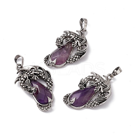 Natural Amethyst Pendants G-H281-06H-1