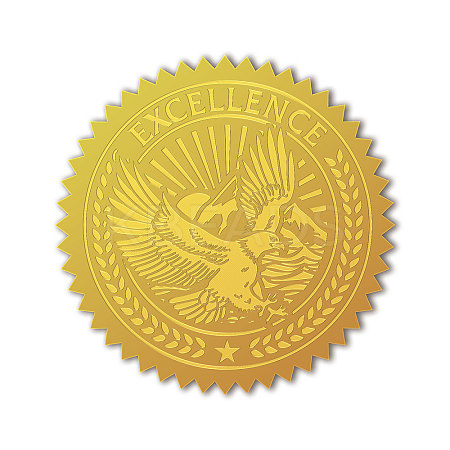 Plastic Self Adhesive Gold Foil Embossed Stickers DIY-WH0211-374-1