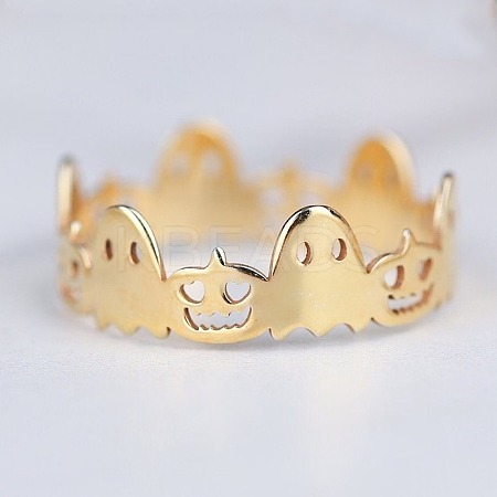 Ghost & Pumpkin 925 Sterling Silver Finger Rings FS-WGB9B73-02-1