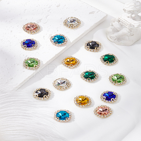 16Pcs 8 Colors Sew on Rhinestone GLAA-LP0001-26-1