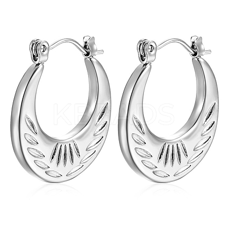 Non-Tarnish 304 Stainless Steel Hoop Earrings PW-WG38004-16-1