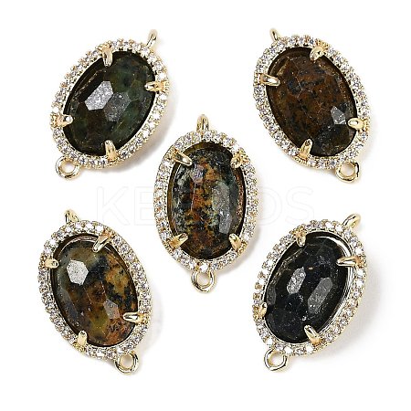 Natural African Turquoise(Jasper) Faceted Oval Links G-B126-07G-14-1