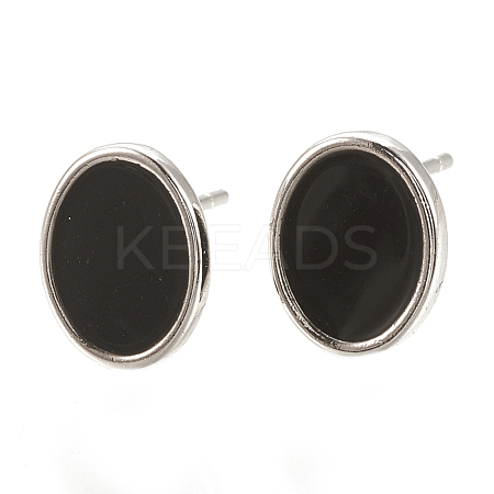 Brass Stud Earring Findings X-KK-S345-269A-P-1