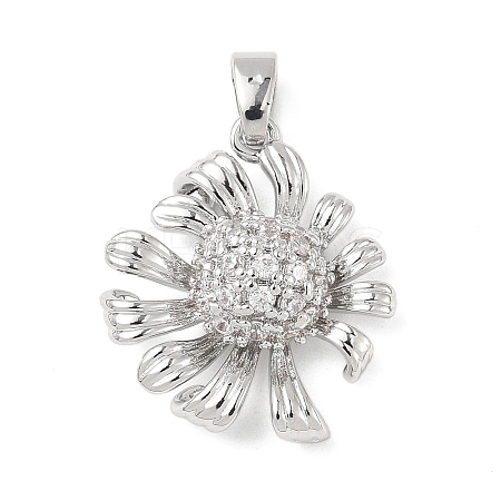 Brass Micro Pave Cubic Zirconia Pendants KK-D357-18P-1