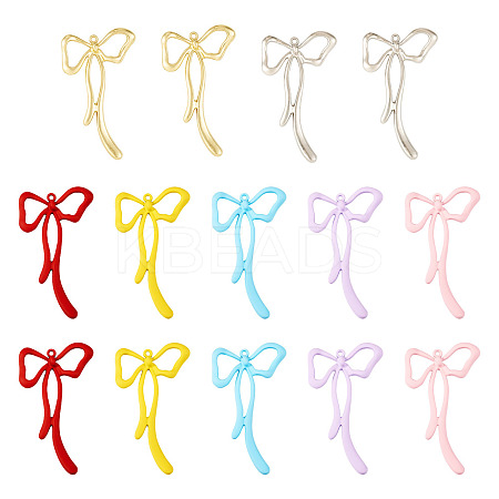 14Pcs 7 Colors  Spray Painted Alloy Pendants FIND-TA0004-71-1