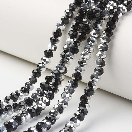 Electroplate Transparent Glass Beads Strands EGLA-A034-T1mm-M01-1