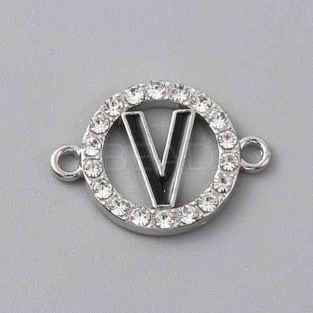 Zinc Alloy Crystal Rhinestone Connector Charms ALRI-WH0005-17V-P-1