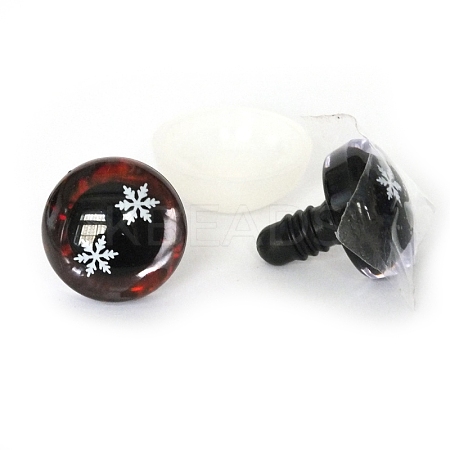 Snowflake Pattern Plastic Doll Safety Craft Eye PW-WG87486-23-1