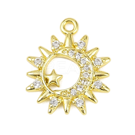 Brass Micro Pave Clear Cubic Zirconia Pendants LS-KK-L238-17G-1