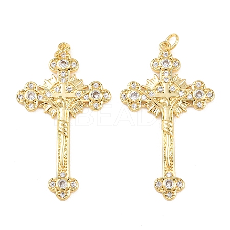 Brass Micro Pave Cubic Zirconia Pendants KK-B167-21G-1