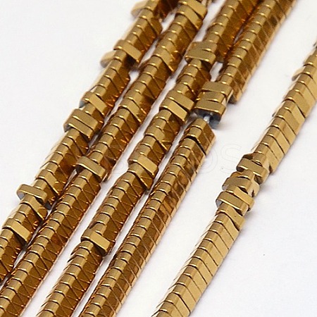 Electroplate Non-magnetic Synthetic Hematite Beads Strands G-J174-3x3mm-02-1