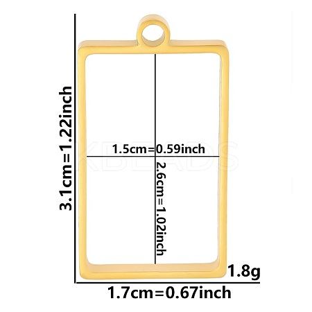 Stainless Steel Open Back Bezel Pendants PW-WGB5BE7-26-1