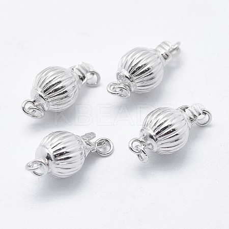 Anti-Tarnish Rhodium Plated 925 Sterling Silver Box Clasps STER-F037-012P-1