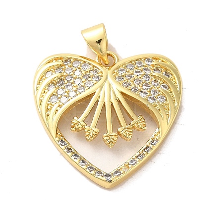 Mother's Day Brass Micro Pave Clear Cubic Zirconia Pendants FIND-Z041-20F-1