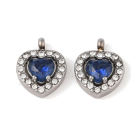 304 Stainless Steel Cubic Zirconia Pendants STAS-A076-02P-02-1