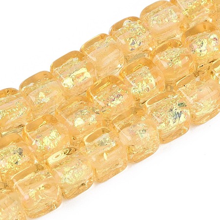 Handmade Foil Glass Beads Strands FOIL-Q002-04H-1
