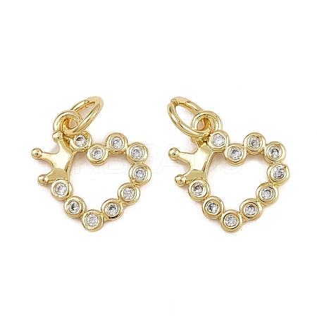 Brass Micro Pave Cubic Zirconia Pendants ZIRC-I367-02G-01-1