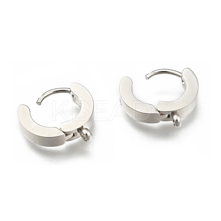Tarnish Resistant Personalized Unisex 304 Stainless Steel Hoop Earrings LS-EJEW-G120-59P-1