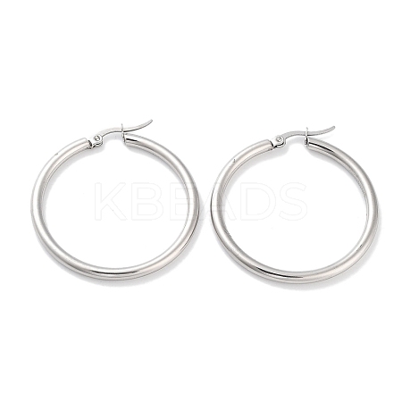 Non-Tarnish Ring 304 Stainless Steel Hoop Earrings for Women Men EJEW-B049-01E-P-1