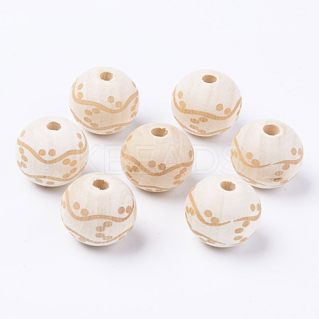 Unfinished Natural Wood European Beads WOOD-S057-018B-1