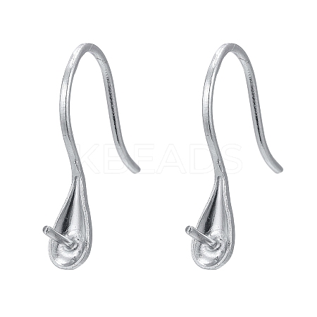 Anti-Tarnish Rhodium Plated 925 Sterling Silver Earring Hooks STER-E041-14P-1