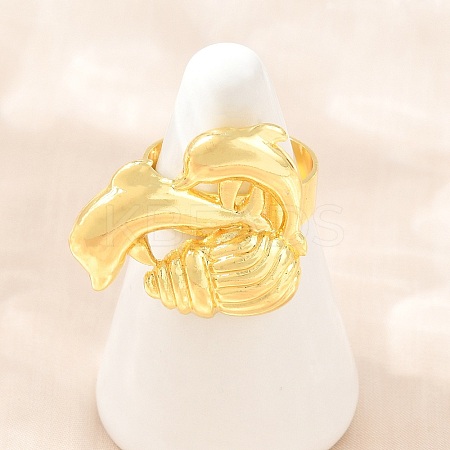 Ocean Brass Cuff Open Rings KK-CBA5A76-04G-05-1