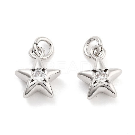 Brass with Cubic Zirconia Pendants KK-P271-38A-01P-1