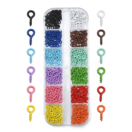 Spray Painted Iron Screw Eye Pin Peg Bails IFIN-YW0001-37B-1