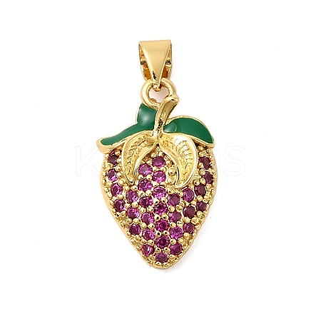 Brass Micro Pave Cubic Zirconia Pendants KK-P303-05G-1
