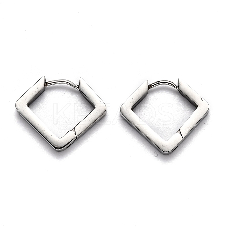Tarnish Resistant 304 Stainless Steel Rhombus Huggie Hoop Earrings LS-STAS-H156-08P-1