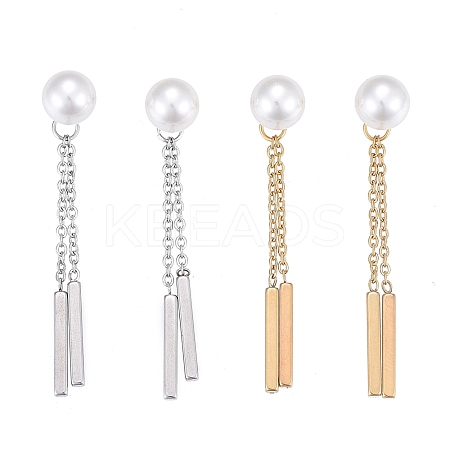 304 Stainless Steel Chain Tassel Earrings EJEW-I248-26-1