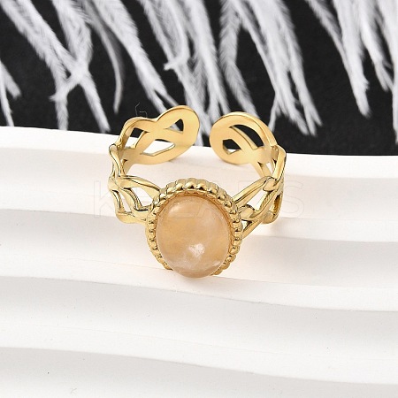 304 Stainless Steel Cuff Rings for Women RJEW-U062-02A-01G-1