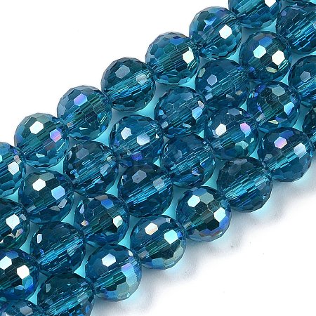 Transparent Electroplate Glass Beads Strands EGLA-N002-31-H07-1