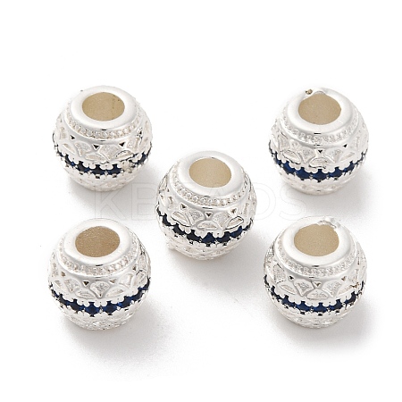 Brass Micro Pave Cubic Zirconia Beads KK-C071-07S-01-1