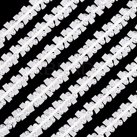 2Yards Polyester with Plastic Pearl Beaded Trim for DIY Sewing Craft OCOR-PH0036-53B-1
