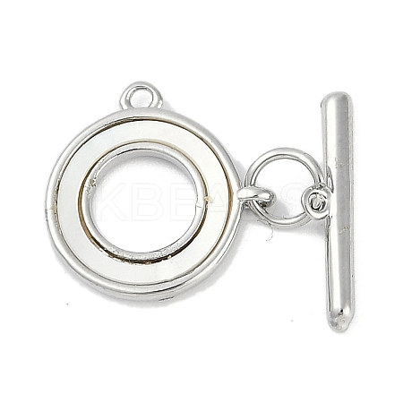 Brass & Shell Toggle Clasps KK-K391-10P-1