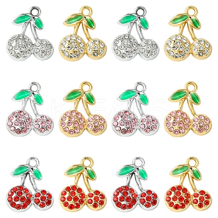 12Pcs 6 Colors Rack Plating Alloy Pendants FIND-FS0003-11-1