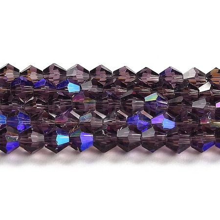 Transparent Electroplate Glass Beads Strands EGLA-A039-T3mm-L04-1
