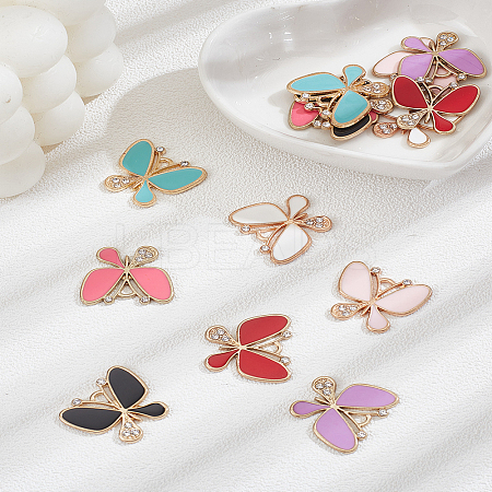 14Pcs 7 Colors Alloy Enamel Pendants ENAM-LP0001-69-1